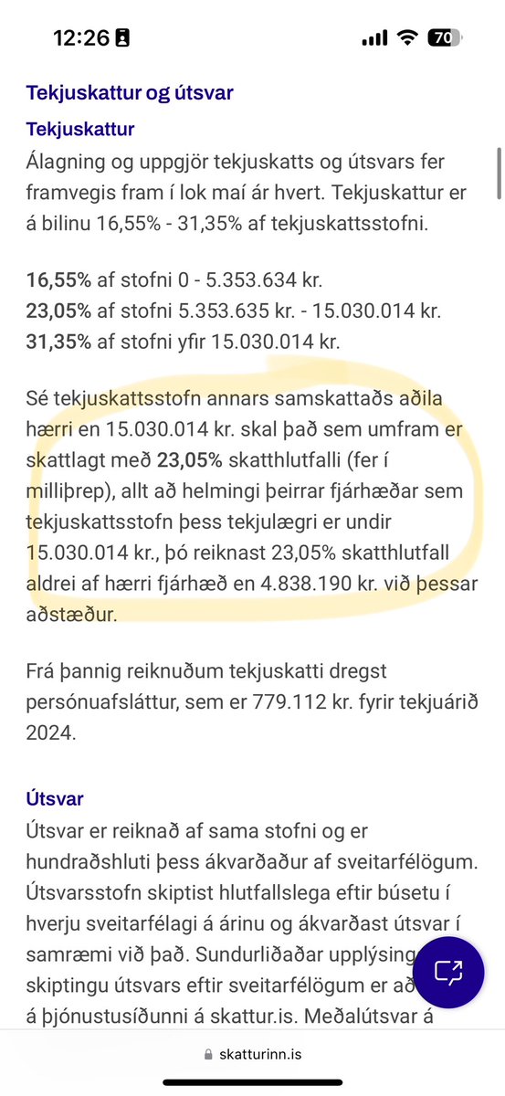 svaliboy's tweet photo. @gislimar Sæll, útreikningurinn er ekki alveg réttur, þrep 1 deilist ekki í samsköttun og hámark helmingur af þrepi tvö má deilast. https://t.co/MVWWw6VBCx