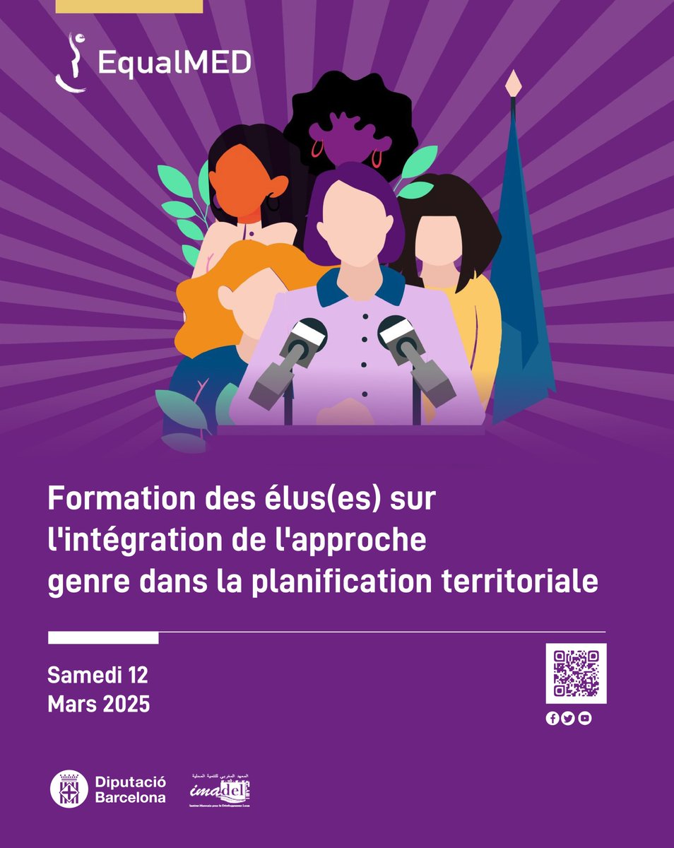MarocImadel's tweet photo. 📢 #EqualMEDIII : le 12 avril IMADEL organise une journée de formation et renforcement des capacités sur l'intégration de l'approche genre dans la planification territoriale au profit des femmes conseillères et hommes conseillers des communes partenaires à Marrakech-Safi. https://t.co/0m2hKQoa0e