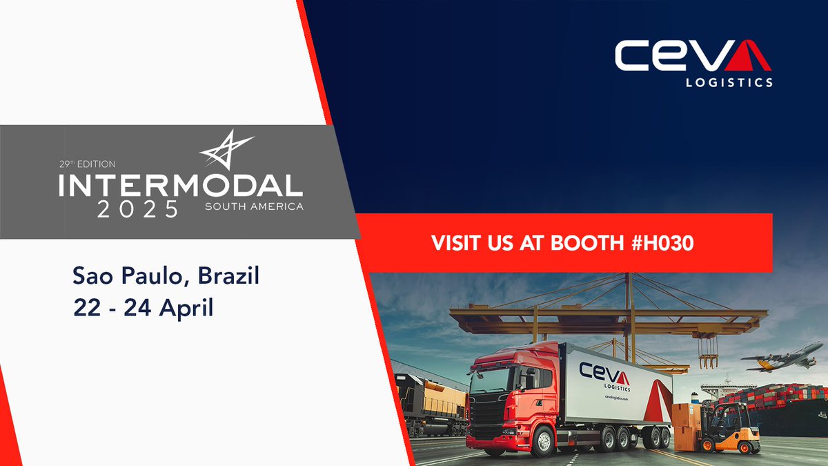 cevalogistics's tweet photo. 📍Join us at @IntermodalSA!
Our team of experts will be on-site, ready to discuss tailored solutions and insights that drive efficiency and sustainability for your business.
#CEVALogistics #Intermodal2025 #SupplyChainSolutions #ResponsiveLogisticsforYou https://t.co/O6GyV0fKIE