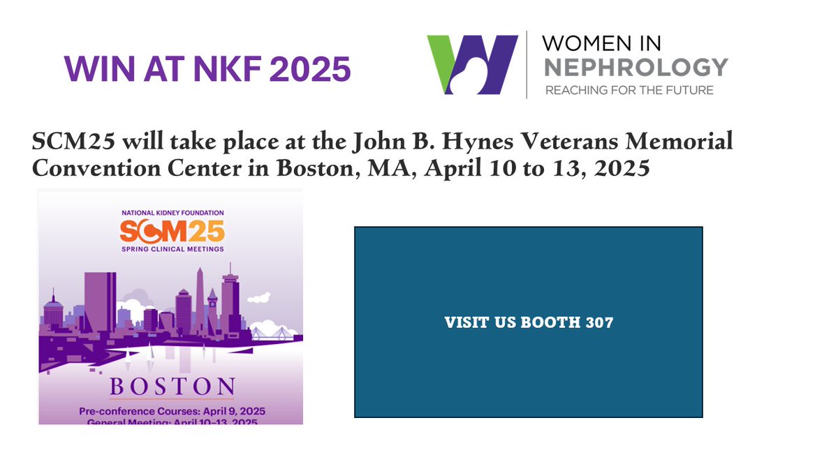 WIN will be at the National Kidney Foundation's SCM25 in Boston!

📌 Visit us at Booth 307 to connect, learn more about WIN, and discover how you can get involved.

Let’s shape the future of nephrology—together.