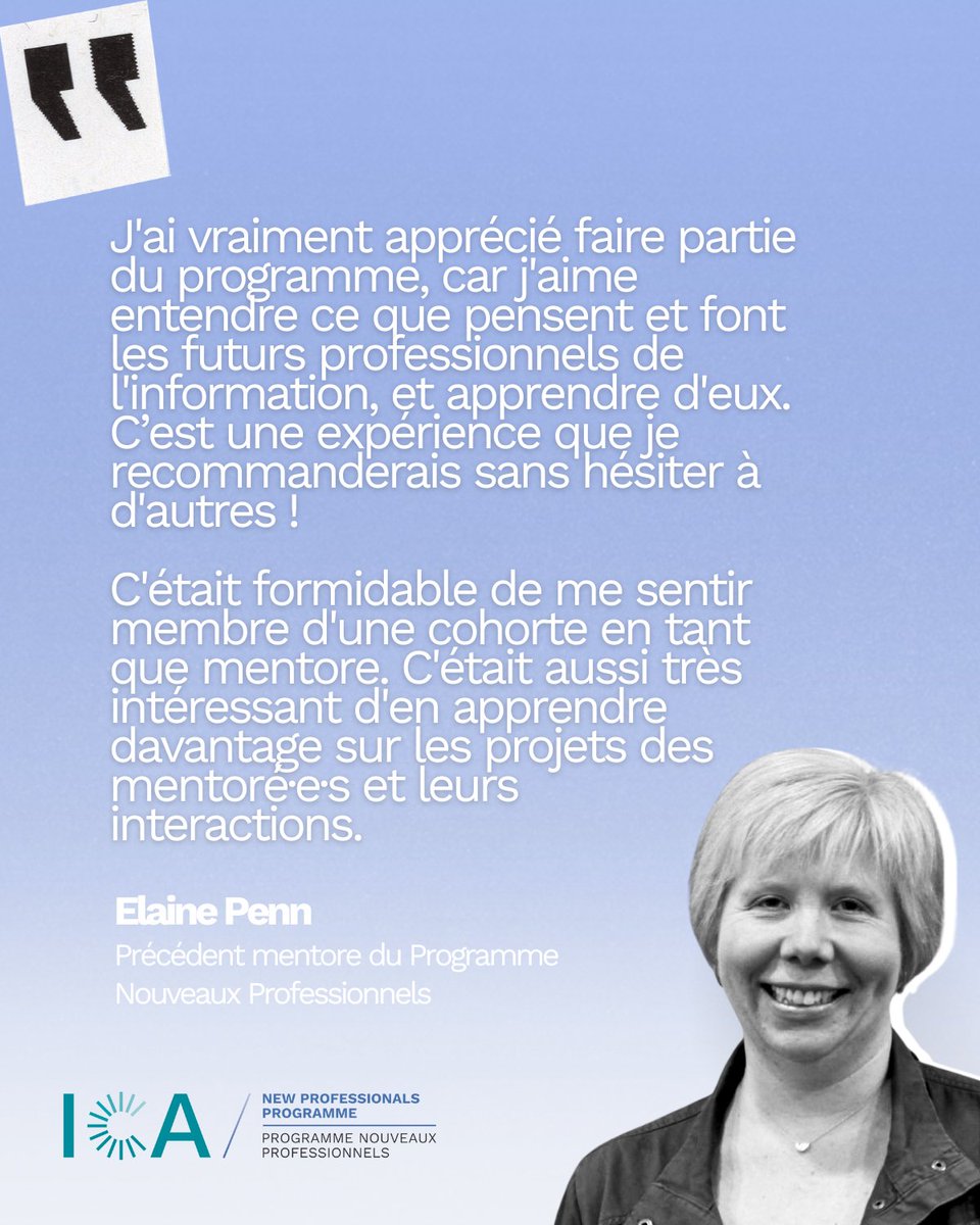 Un grand merci à toutes celles et ceux ayant postulé pour devenir mentor·e dans le Programme Nouveaux Professionnels de l'ICA ! Nous avons hâte d'annoncer les mentor·e·s sélectionné·e·s en mai !

#ICANouveauxProfessionnels #LeadershipdesArchives #ConseilInternationaldesArchives
