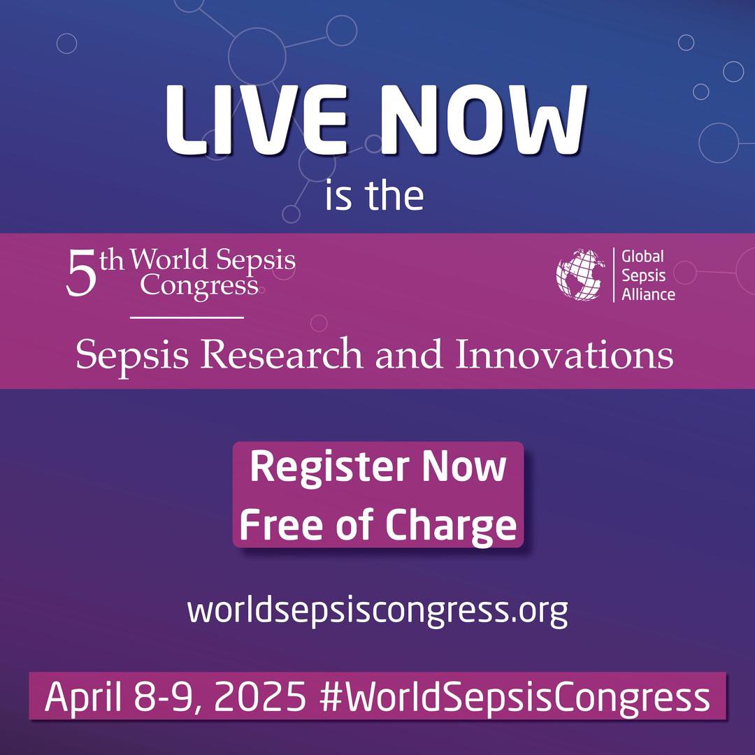 🚨Don’t let this opportunity pass you by 
The 5th #WorldSepsisCongress is happening April 8-9, 2025 🗓️ Join 90+ experts to explore the latest in #sepsis research, AI, AMR, and innovation – all free &amp; online! 🌍 

Register now for free: worldsepsiscongress.org