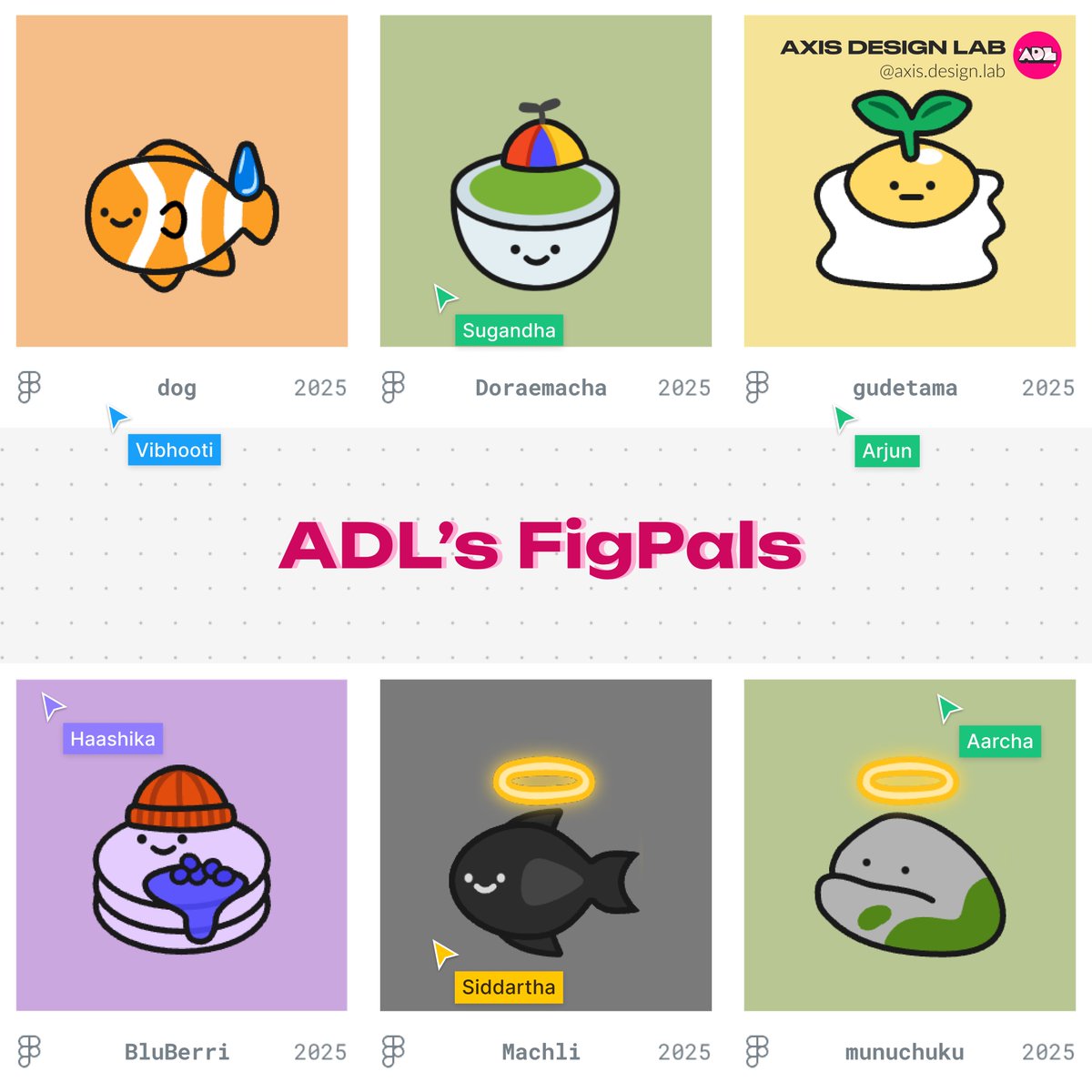 AxisDesignLab's tweet photo. 1/2

We got cute this week🥰 🤭
Aura points +1000 to all 😏 ✨ 
Swipe to see how we saw each other this 👉

#Figpal @figma https://t.co/hrgeXwf48W
