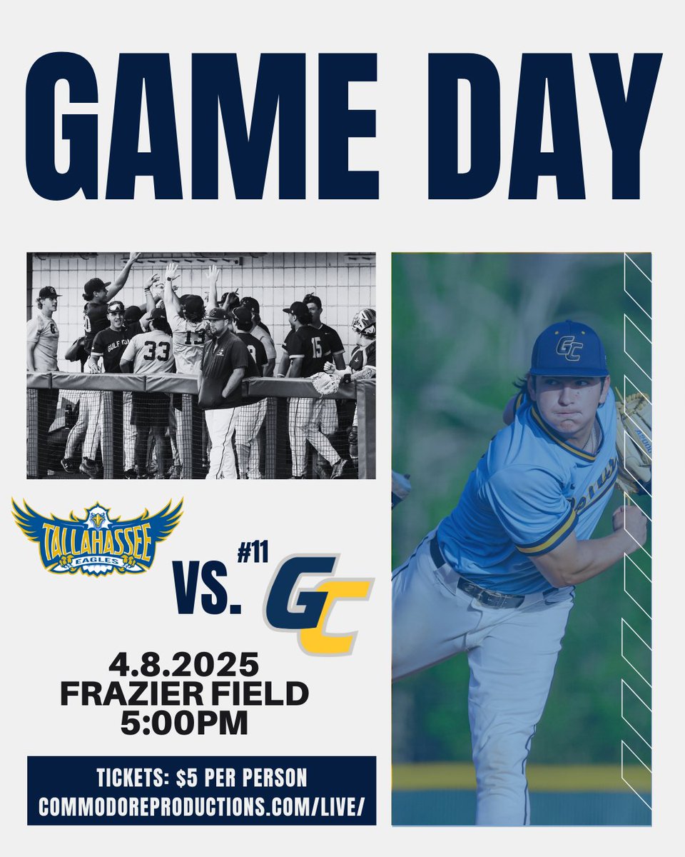 CONFERENCE GAME DAY ⚾️
📺commodoreproductions.com/live/
Entry fee: $5 per person
GC Employees/GC Students: Free with valid GC ID
#AnchorUp