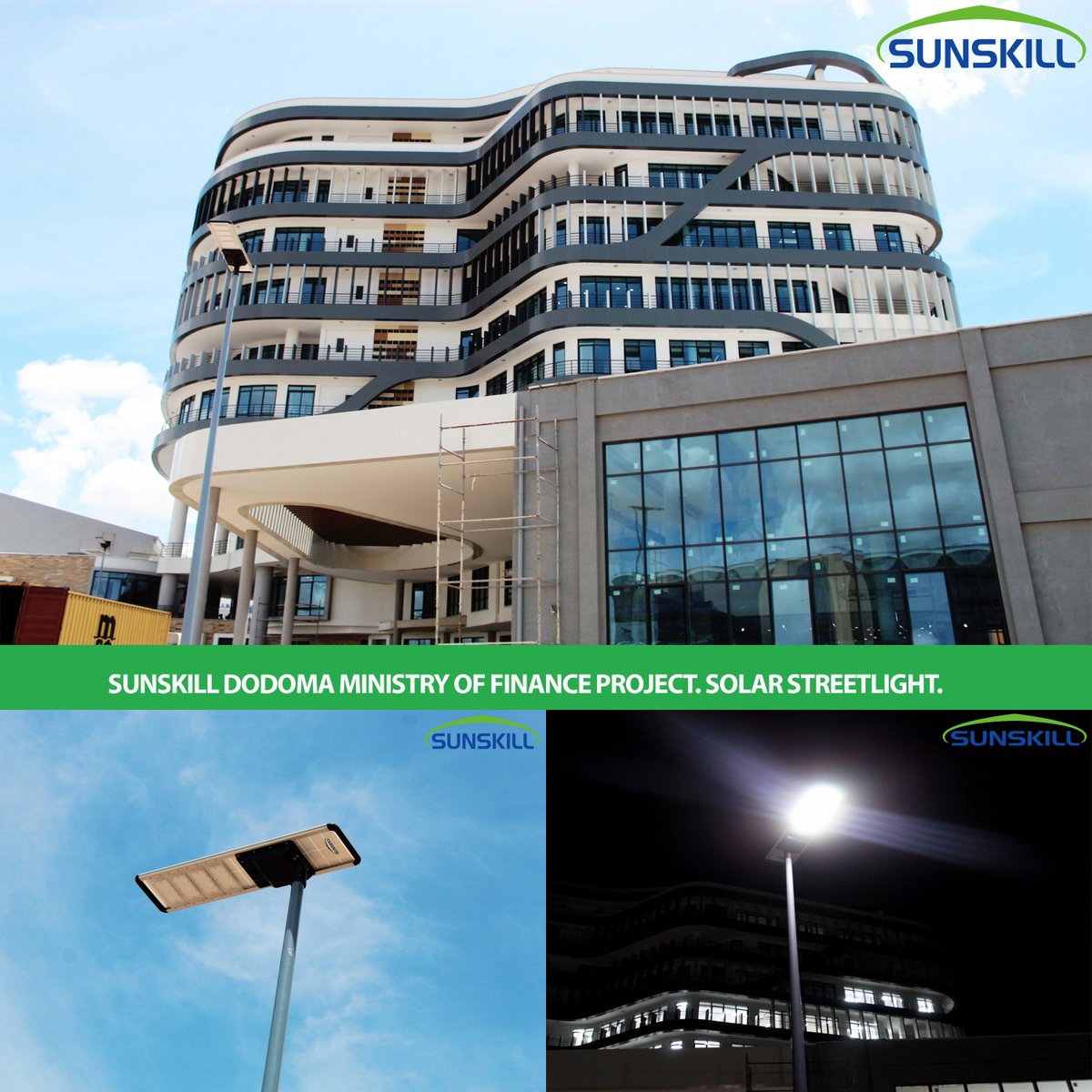sunskilltz's tweet photo. Sunskill 'Dodoma Ministry of Finance' Solar Street Light Project

#sunskilllighting #solarstreetlight #leddesign #lightingdesign https://t.co/jl5lbKO8gq