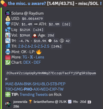 Leftcurve DAO (@leftcurvedao) on Twitter photo gm
u aware, the thesis played out for the $misc
<a href="/0xsolomon/">King Solomon</a> with another thesis that played out
$66k -> $2.9M
if your think you got what it takes dm @0x_rida for joining <a href="/leftcurvedao/">Leftcurve DAO</a> gm
u aware, the thesis played out for the $misc
<a href="/0xsolomon/">King Solomon</a> with another thesis that played out
$66k -> $2.9M
if your think you got what it takes dm @0x_rida for joining <a href="/leftcurvedao/">Leftcurve DAO</a>