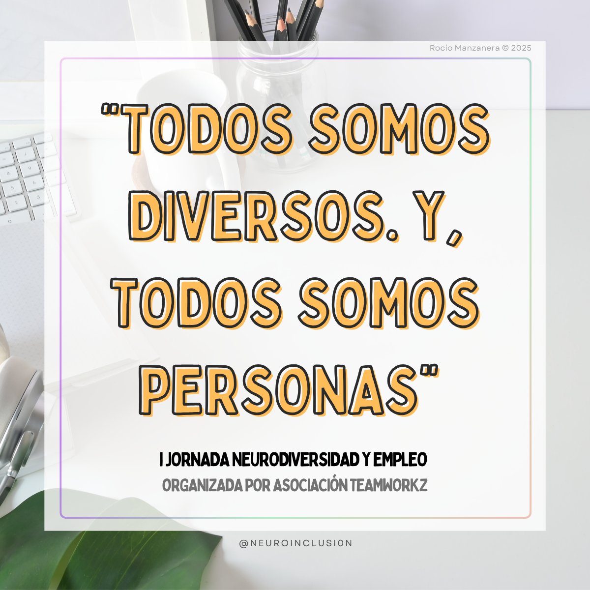 Plataforma Neuroinclusión 🌈🧠 (@neuroinclusi0n) on Twitter photo 🗣️"Todos somos diversos. Y, todos somos personas"
Escuchado en la #IJornadaNeurodiversidadYEmpleo organizada por <a href="/AsocTeamworkz/">Asociación Teamworkz</a>
#Autismo #Neurodiversidad #TDAH #Neurodivergencias 🗣️"Todos somos diversos. Y, todos somos personas"
Escuchado en la #IJornadaNeurodiversidadYEmpleo organizada por <a href="/AsocTeamworkz/">Asociación Teamworkz</a>
#Autismo #Neurodiversidad #TDAH #Neurodivergencias