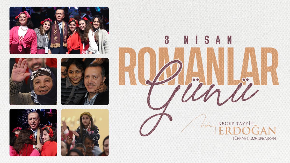 Can kardeşlerim olarak gördüğüm, “binbir renk, tek millet” olduğumuz tüm Roman vatandaşlarımızın 8 Nisan Dünya Romanlar Günü’nü en kalbî duygularımla tebrik ediyorum.

Roman kardeşlerimin her birine selam ve muhabbetlerimi iletiyorum.