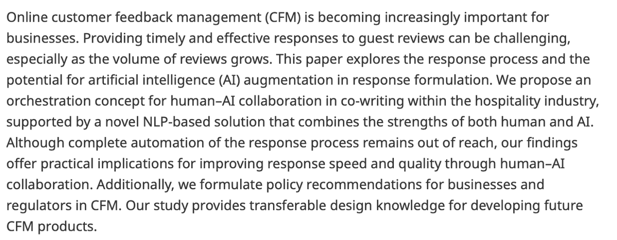 New article!

Joining forces for online feedback management: policy recommendations for human–AI collaboration

👉 bit.ly/4lqXAsg

By Dzmitry Katsiuba, <a href="/DolataM/">Mateusz Dolata</a> and Gerhard Schwabe (<a href="/uzh_ifi/">UZH IfI</a>)

#ArtificialInteligence #AI