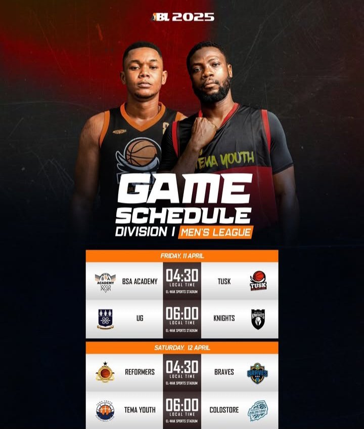 After a dominant 61-35 win over the University of Ghana in last season’s clash, the Spintex Knights are ready to reignite the rivalry this Friday under the lights of the El-Wak Sports Stadium.
Date: 11/04/25
Time: 6:00 PM
<a href="/spintexknights/">THE NOBLES</a> 
<a href="/Abbleague/">Accra Basketball League</a> 
<a href="/theBAL/">Basketball Africa League</a>