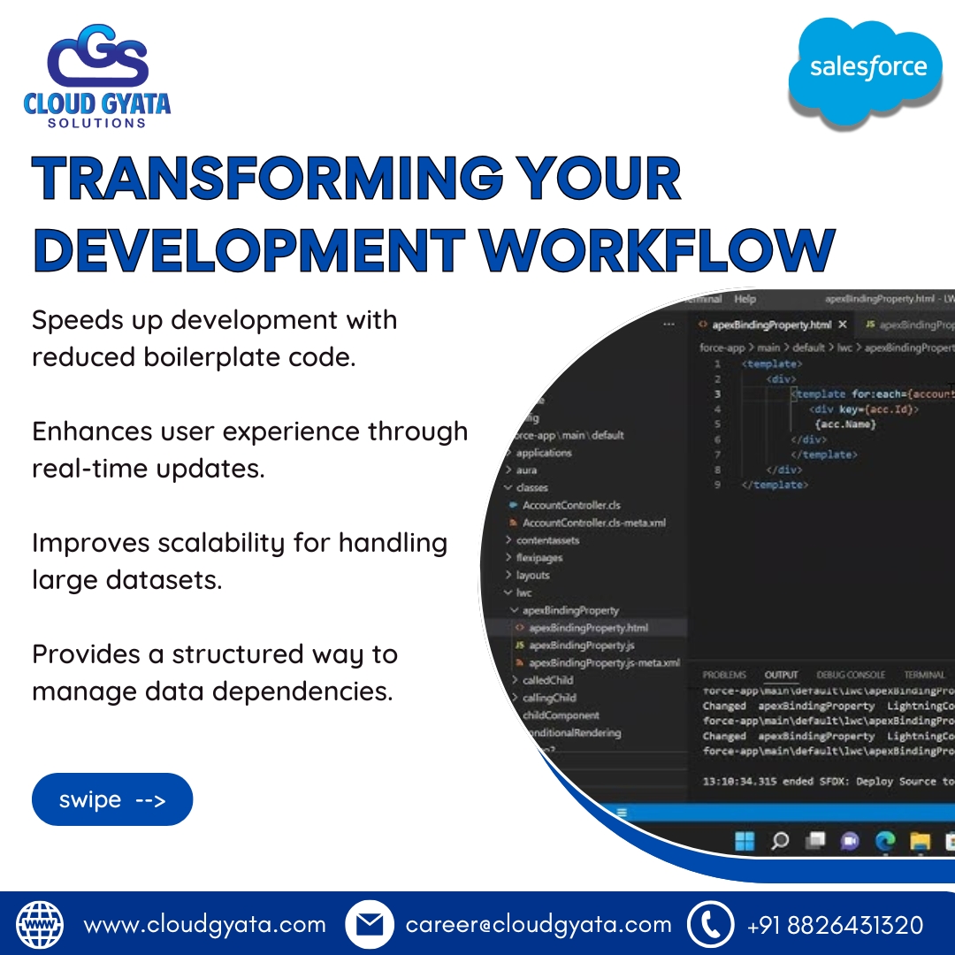 cloudgyata's tweet image. The @wire function in LWC simplifies data binding, auto-syncing with Salesforce data for faster, more efficient apps. Boost performance &amp;amp; UX with minimal code! 🚀 #Salesforce #LWC #WebDevelopment #TechTips #CloudGyataSolutions.