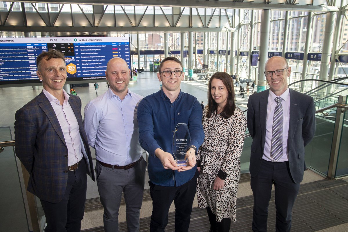Belfast Grand Central Station has been awarded the Infrastructure Project of the Year Award by <a href="/CIHT_NI/">CIHT NI Region</a>

The station was recognised as an outstanding achievement in modern transport infrastructure, setting a new benchmark for excellence in the transport industry.