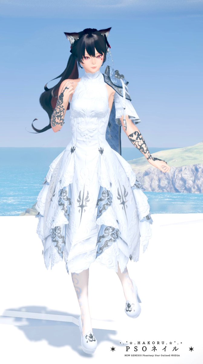 ruru_kmitnk's tweet photo. ★PSO2NGS「アリストブロードゥリ/B[Se]」★
をモデルにしたネイルチップを作りました！
爽やかなベースに、黒レースとシルバーの装飾が華奢な美しさを演出している優美な衣装ですね🗝️🫧
衣装のモデルさんは、月見香倶夜(@2913kag_ngs )さまです🐈‍⬛
#PSO2NGS 
#ネイルチップ https://t.co/nwMK4TsxTl