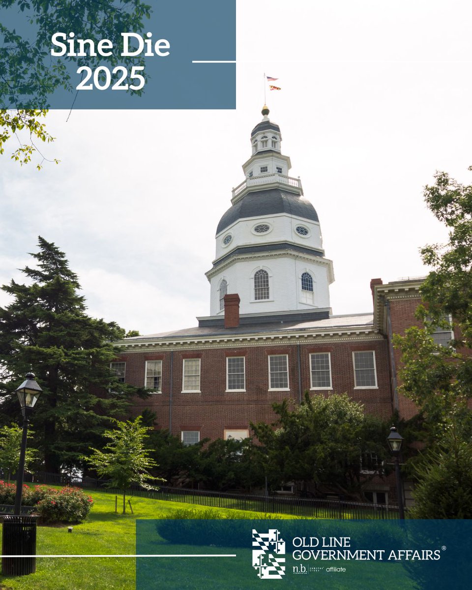 OldLineGov's tweet photo. Happy Sine Die 2025! To all Maryland lawmakers and staff, we appreciate your hard work through the long days and late nights of this legislative session. 

More info: https://t.co/JpAYQb0W4t 

#MGA25
#MDLobbyist
#MarylandLaws https://t.co/2kPFsNUAEw