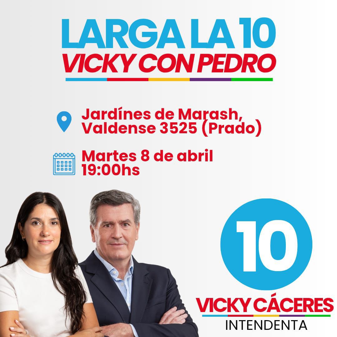 ¡Hoy largamos con todo en el Prado! 🚩
¡Larga la 10 para cambiar Montevideo!

Te esperamos junto a Vicky y Pedro

¡Vamos la 10!
#elequipodepedro