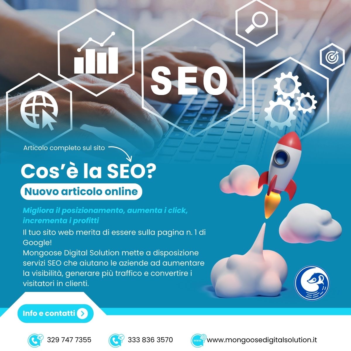 La SEO è la chiave per emergere online 🔑
L'articolo illustra come ottimizzare la presenza digitale per battere la concorrenza. Tu che ne pensi?
Link all'articolo: mongoosedigitalsolution.it/2025/03/16/cos…

#SEO #DigitalMarketing #WebMarketing #MongooseDigitalSolution
