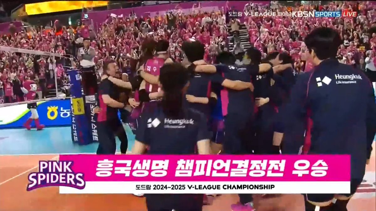 volleyballidn's tweet image. FINAL GAME 5
Pink Spiders 3 - 2 Red Sparks 

Agregat 
PS 3 - 2 RS

Mega dan Red Sparks gagal membendung Pink Spiders dan harus puas finish sebagai Runner-up 🥈 Liga Korea 2024 / 2025.
Mega cetak 37 poin. 
Congratulations Pink Spiders! 🏆 
#KoreanVLeague