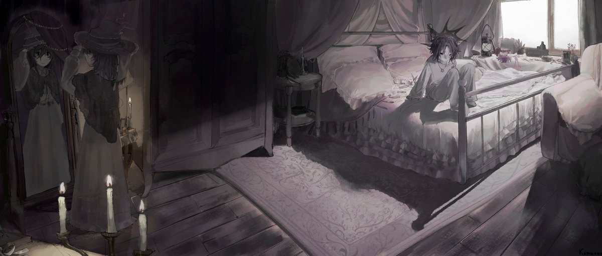Kamwaaow's tweet image. practicing background w these two馃挃馃挃馃挃馃檹 #forsakenfanart #azuretime