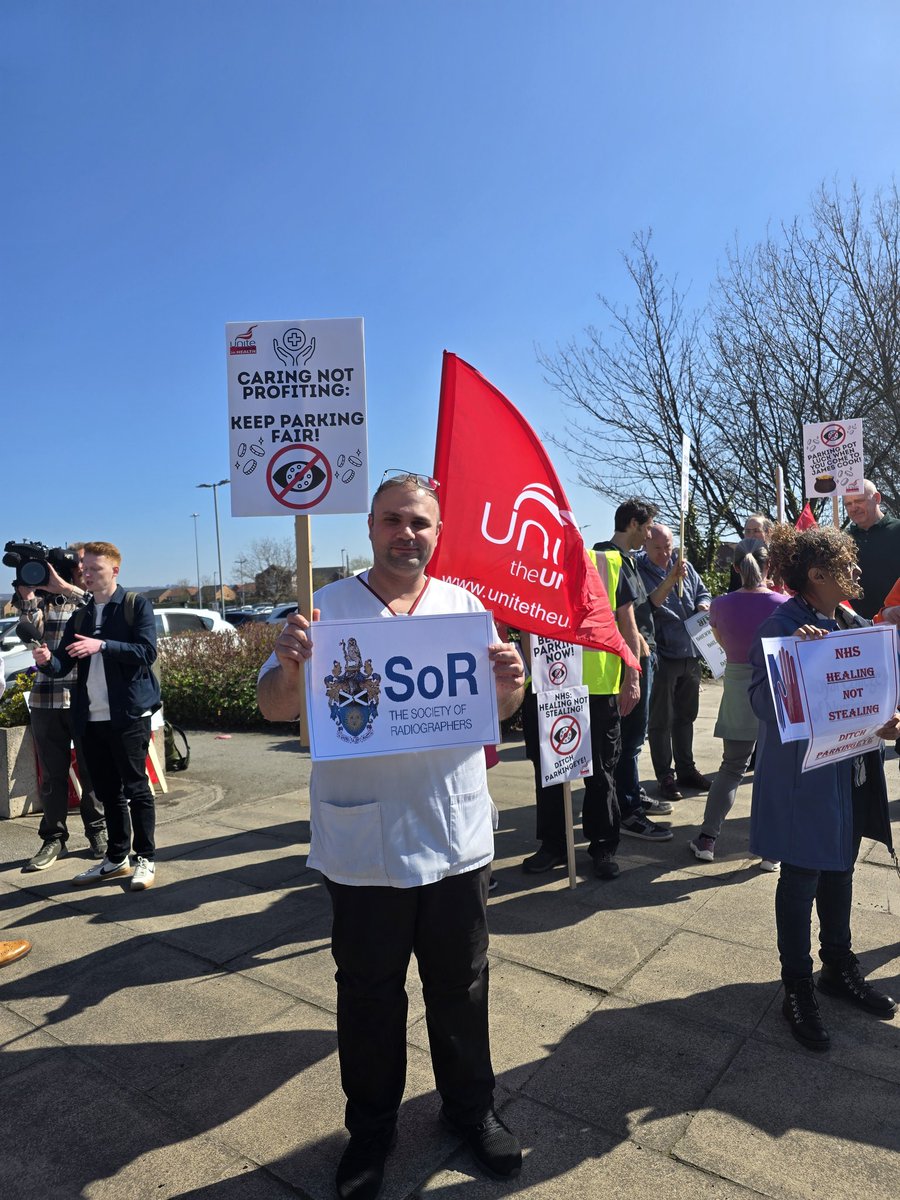 laithhasan's tweet photo. Representing SoR and their members as part of the protest held at James Cook Hospital today against the proposed introduction of Parking eye. Fantastic turnaround, thanks to everyone involved for their participation.

@SCoRMembers @SouthTees https://t.co/Yym33hjN2e