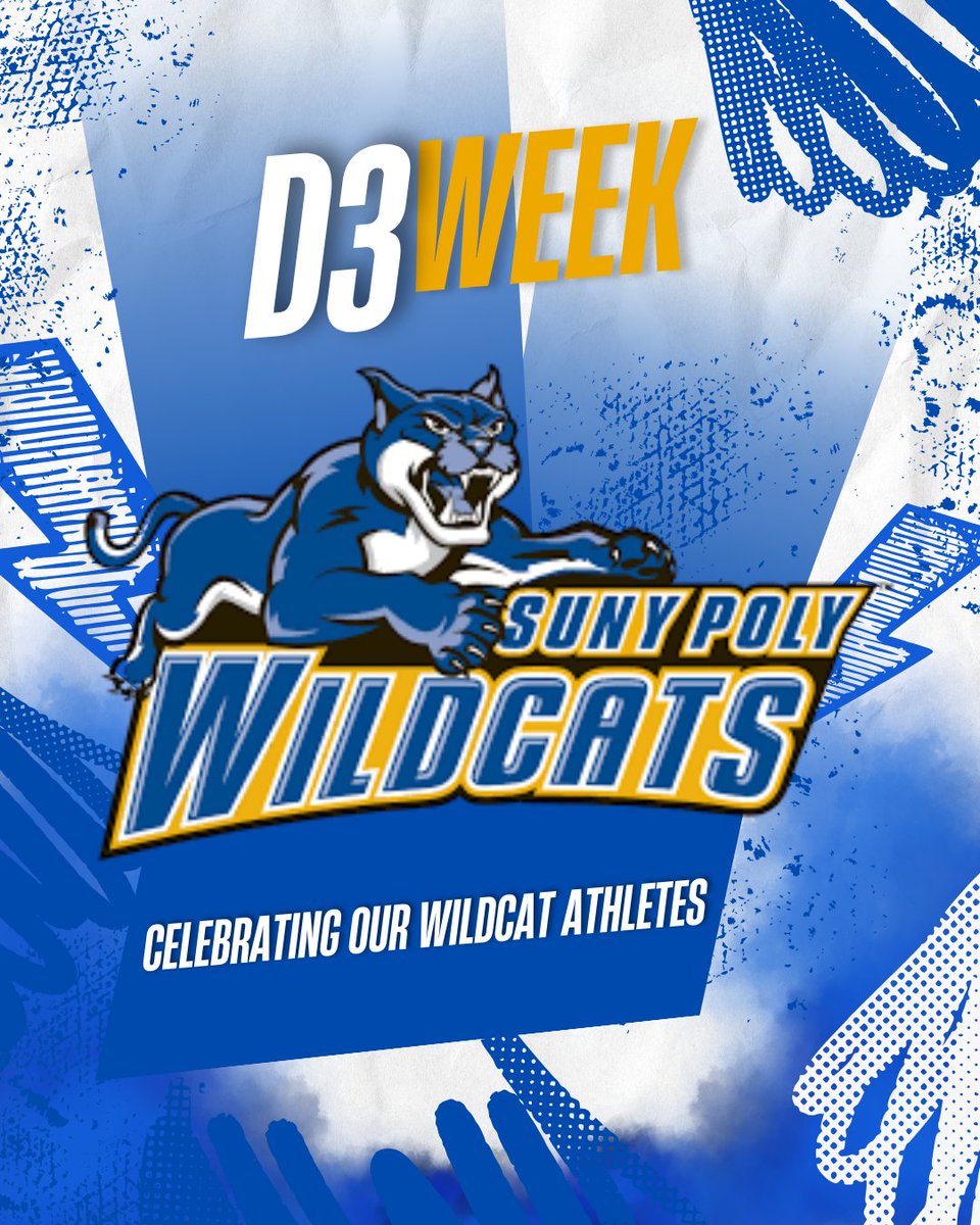 #D3Week! 💥
This week, we celebrate the grit, grind, and greatness of our SUNY Poly Wildcat athletes 🐾
From the classroom to competition — DIII is where heart meets hustle.
Let’s hear it for the BLUE and GOLD all week long! 💙💛