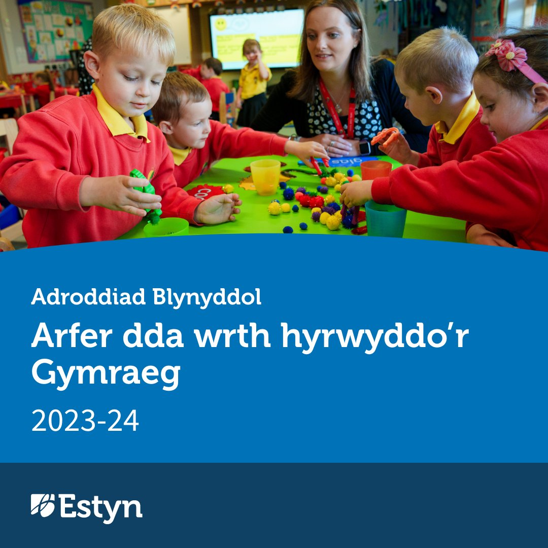 Mae ysgolion llwyddiannus yn integreiddio’r Gymraeg i weithgareddau dyddiol, yn darparu dysgu proffesiynol i staff, ac yn creu amgylcheddau lle mae defnyddio’r Gymraeg yn arferol.

Dysgwch fwy am y thema allweddol hon yn ein hadroddiad blynyddol:

bit.ly/4hR3WxX