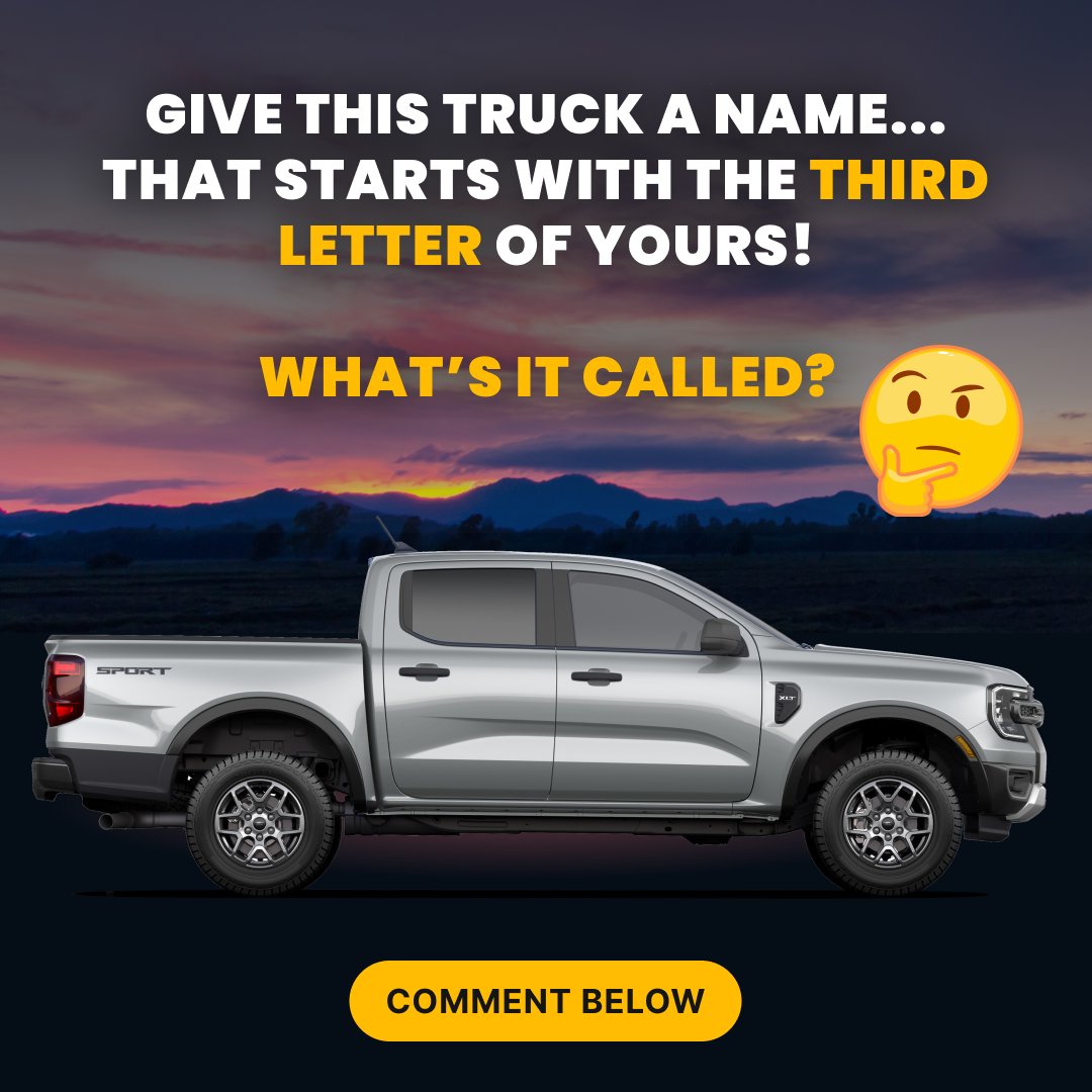 We love the names you come up with for these trucks! Give us your best answer in the comments and make sure you claim your free entries to Win The Ford Ranger® (or take the $47,255) we’re giving away this week: bit.ly/4jhkT5O