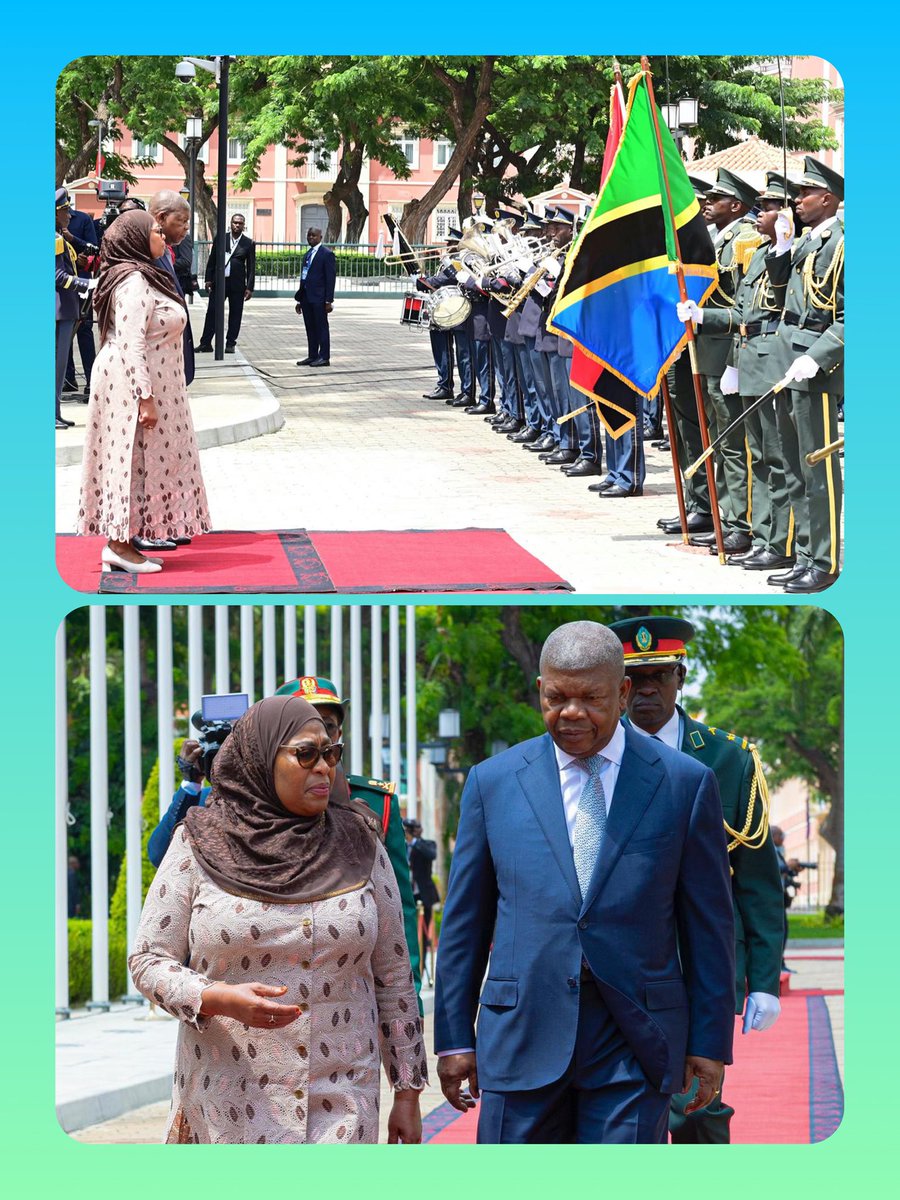 Sat_Media_'s tweet photo. Rais wa Jamhuri ya Muungano wa Tanzania, Mhe. Dkt. Samia Suluhu Hassan akipokelewa na mwenyeji wake Rais wa Jamhuri ya Angola Mhe. Mhe. João Manuel Gonçalves Lourenço mara baada ya kuwasili katika Ikulu ya Luanda nchini Angola tarehe 08 Aprili, 2025.
#SatMediaUpdates #angola https://t.co/7YNWzS0UnH
