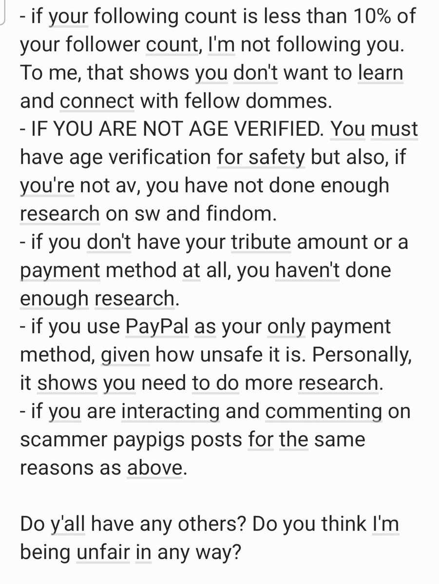 GoddessJenniJae's tweet photo. Dommes, do y'all have internal rules about who you follow?
Mine are: https://t.co/Lvrd28YnVj