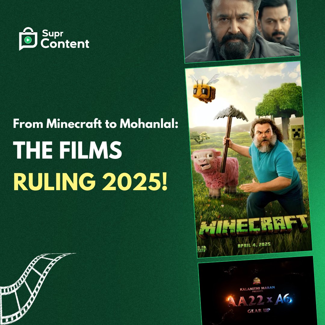 SuprContent's tweet photo. 💥 2025 Box Office Madness! From Minecraft to Empuraan &amp; Allu Arjun’s domination

#BoxOfficeBuzz #2025Movies #FilmTrends #GlobalCinema #WeekendReel #MovieTracker #MinecraftMovie #Empuraan #Sikandar #AA22xA6 #AlluArjun #AjithKumar #OTTWatchlist https://t.co/aZw24GVsWm