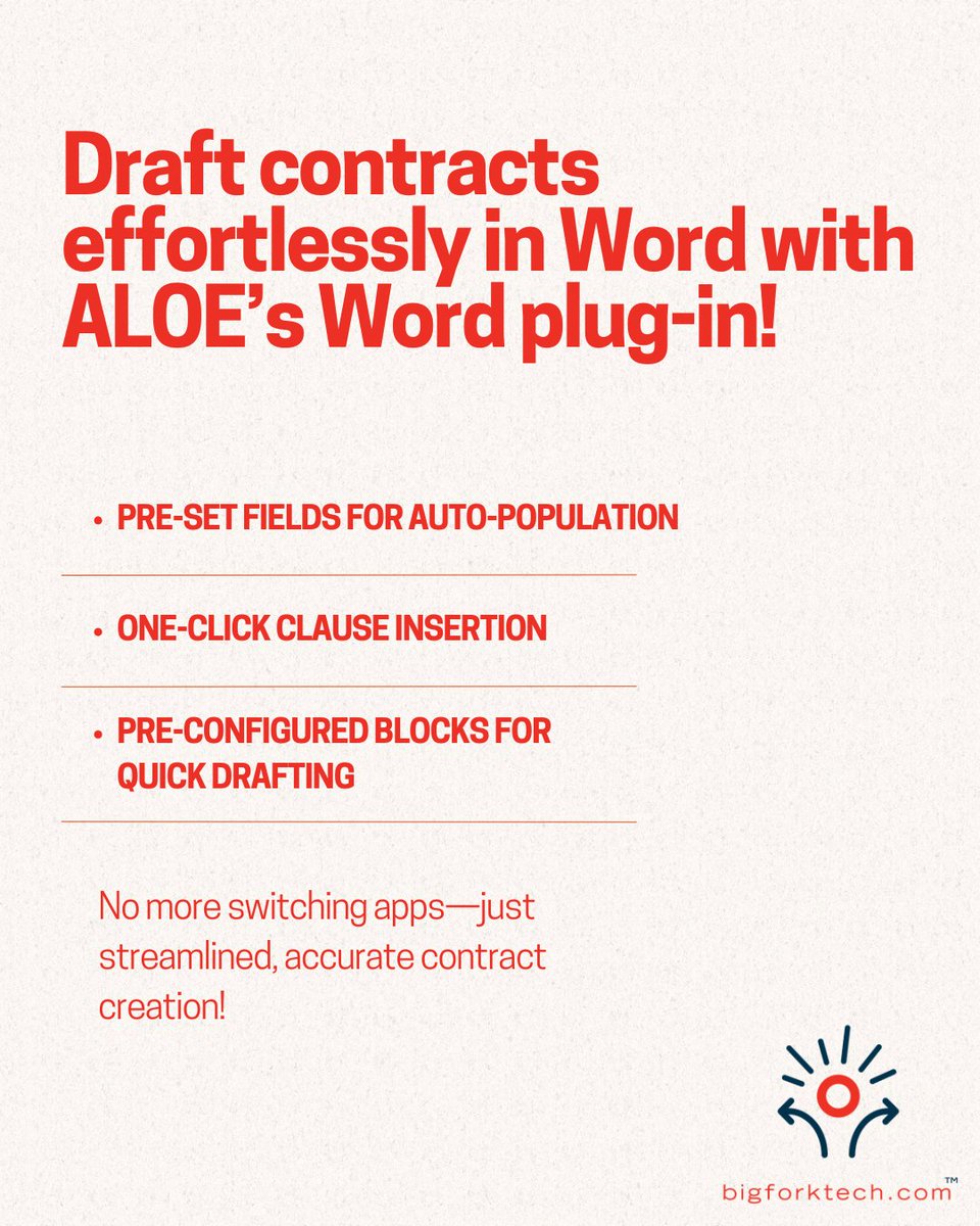 BigforkTech's tweet photo. Say goodbye to copy-pasting and hello to efficiency! #ContractManagement #MicrosoftWord #LegalTech #Efficiency https://t.co/hDti90Kgs5