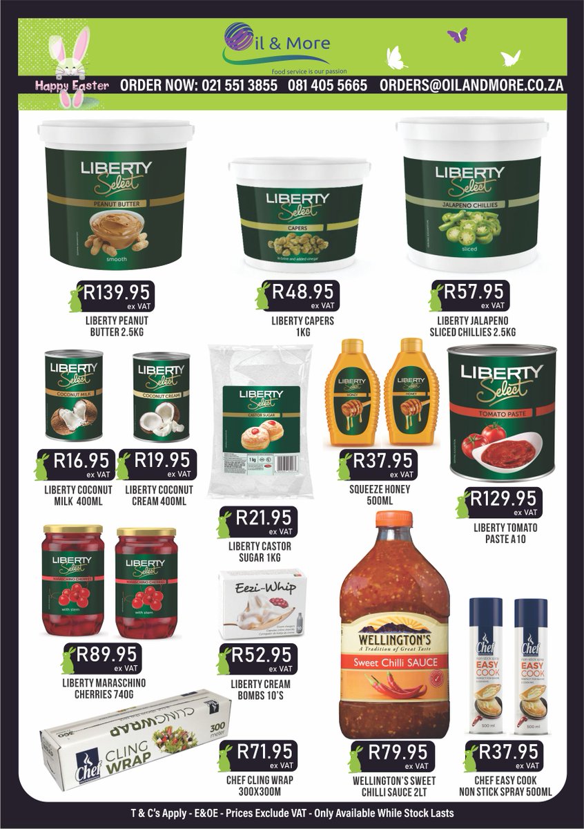 OilandMoreSA's tweet photo. Easter 2025 Promotion - Valid from 9 to 21 April 2025 - https://t.co/2oSWIjpHOb https://t.co/vcDH0fFZCG