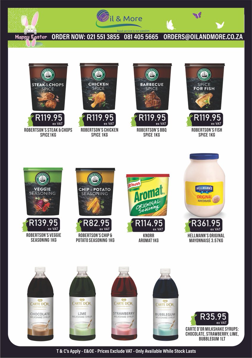 OilandMoreSA's tweet photo. Easter 2025 Promotion - Valid from 9 to 21 April 2025 - https://t.co/2oSWIjpHOb https://t.co/vcDH0fFZCG