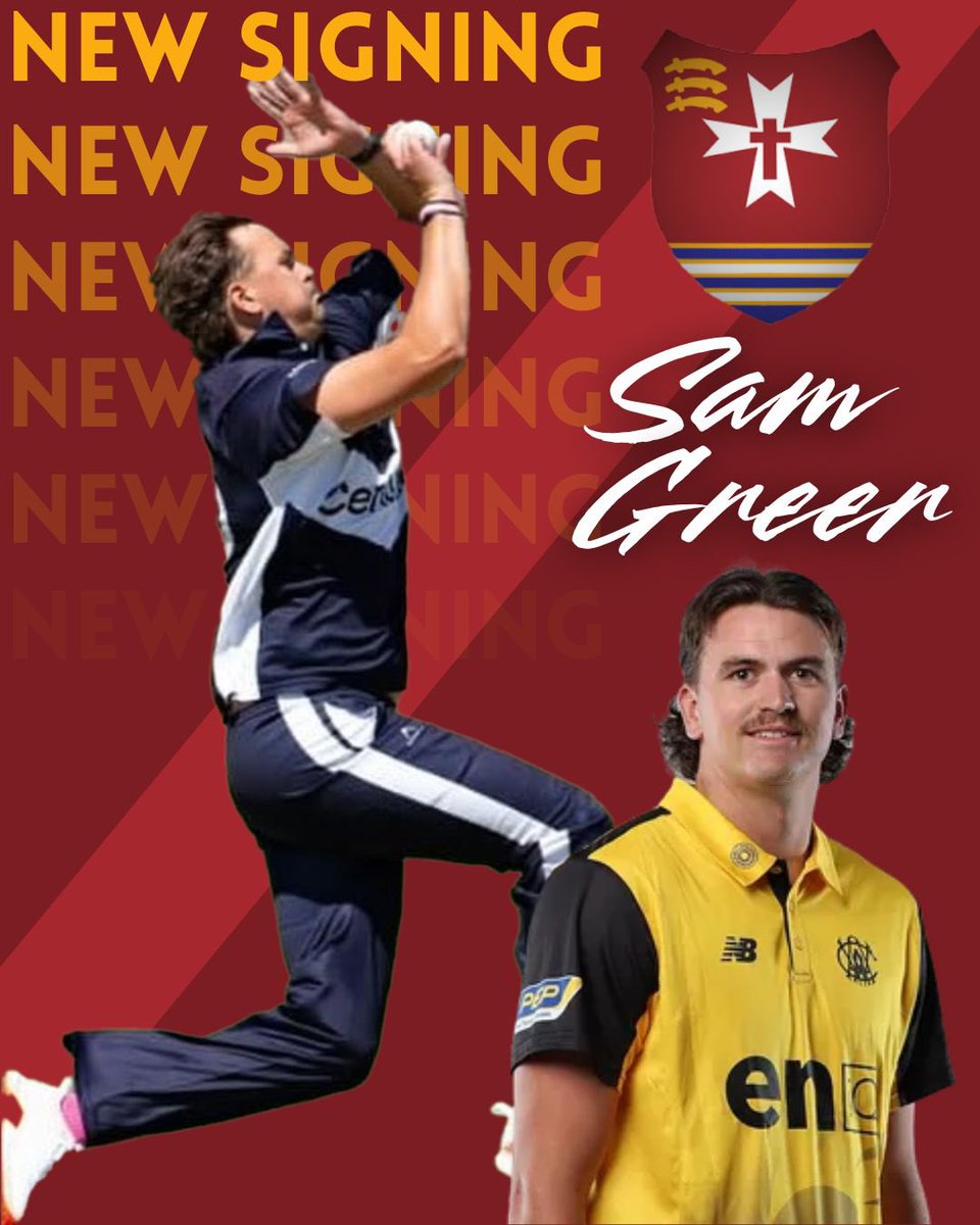 Withamcc's tweet photo. ❕‼️NEW SIGNING ‼️❕
Witham are delighted to announce this seasons overseas, Sam Greer!
The bowling all-rounder will be a fantastic addition to Withams bowling attack and supply some powerful hitting with the bat. 
We want to welcome Sam and wish him all the best
#warriors https://t.co/qvUtBsCCaM