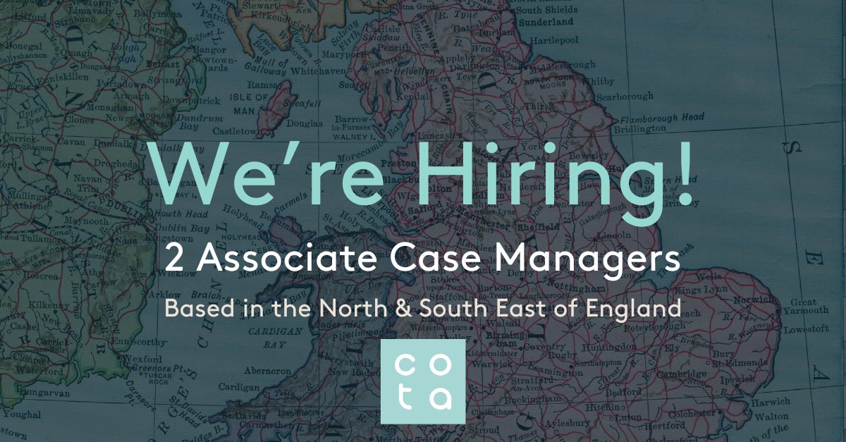Did you know we’re looking for two specialist case managers to join the <a href="/COTA_CM/">COTA Case Management</a> team? We’re recruiting in the north &amp; south-east of England. If you’re HCPC/NMC registered with 3+ years’ #CaseManagement experience, get in touch!

cota-cm.com/news
