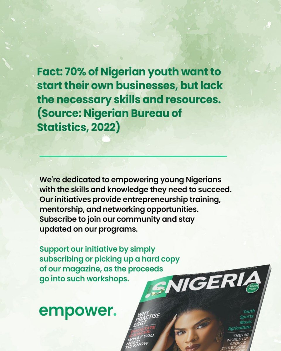 InsideSuccessNg's tweet photo. At Insidesuccessng, we are dedicated to empowering young Nigerians with the skills and knowledge they need to succeed.
Subscribe now and join our community to stay updated. Click on the link to get started.
#insidesuccessng #Empowerment #YouthEmpowerment https://t.co/JQIQT29eO4
