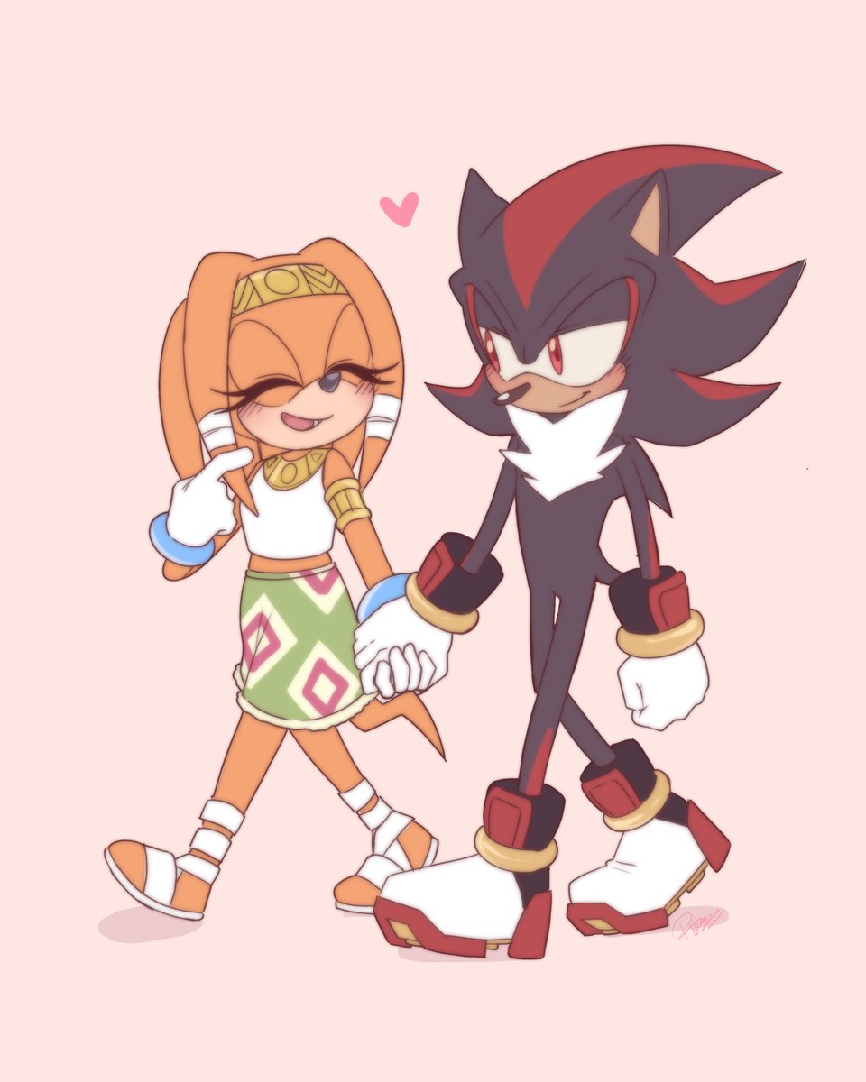 Repost of the commission I got from the artist <a href="/mxntymoon/">𝔪𝔬𝔬𝔫🦇🩸</a>! 💖#Shadowthehedgehog #Tikaltheechidna #Shadikal