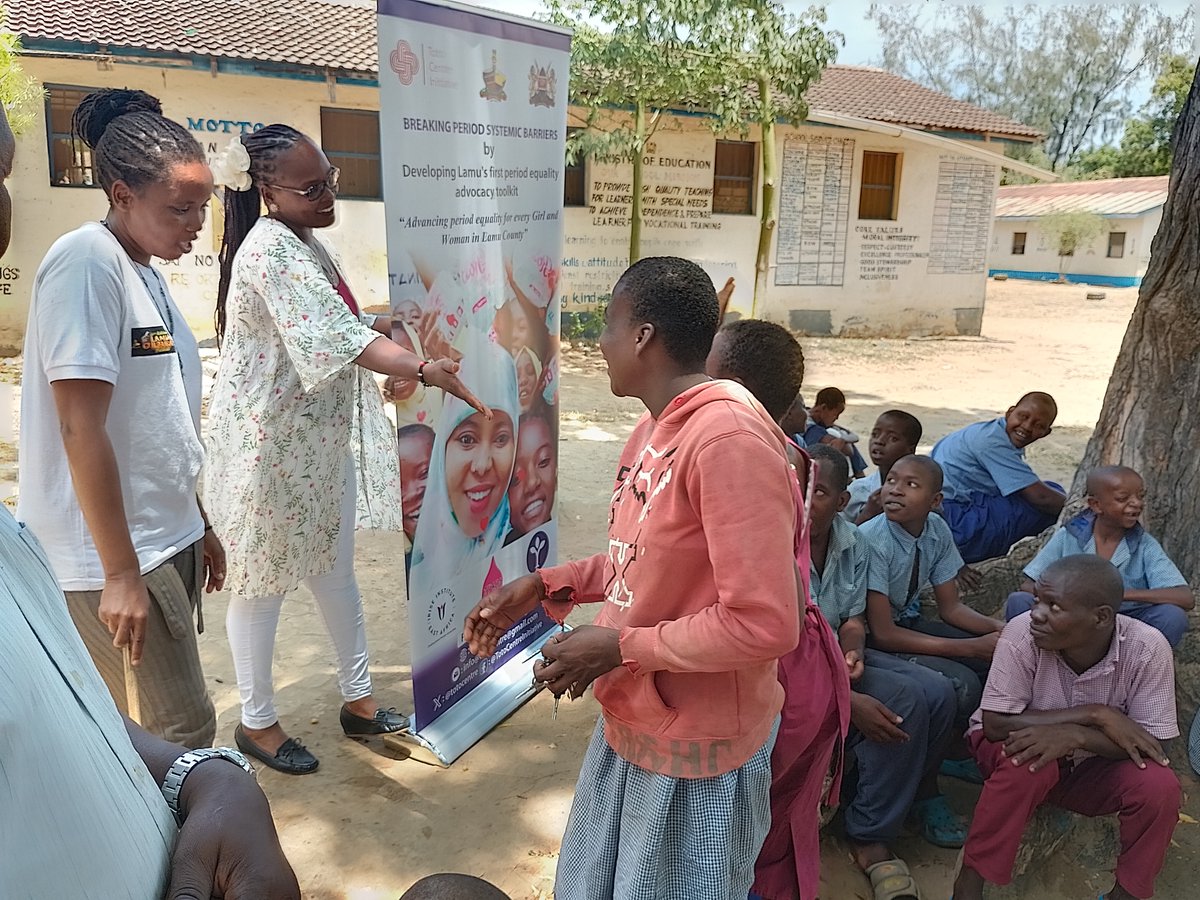 A beautiful moment of connection, #FlorenceNdinda, our Vice Chairperson and a dedicated Officer in the <a href="/NPSOfficial_KE/">National Police Service-Kenya</a> shares a heartfelt greeting with our Adolescent Girls with disabilities in Lamu County. Together, we champion #PeriodEquality for all. 
#InclusionMatters"
