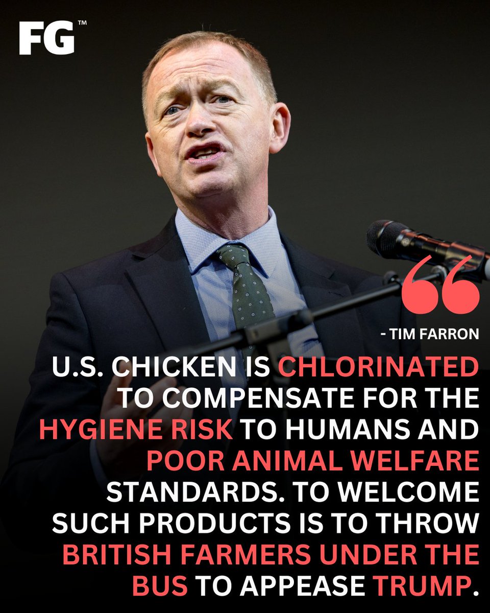 Farmers Guardian (@farmersguardian) on Twitter photo Nigel Farage and now Lee Anderson MP have come out in support of a chlorine-backed deal with Donald Trump. 🚨🚨
🟠 <a href="/LibDems/">Liberal Democrats</a> Rural Affairs spokesperson <a href="/timfarron/">Tim Farron</a> said this should remind all that 'Reform UK are the enemy of British farmers'. ❌
READ MORE: Nigel Farage and now Lee Anderson MP have come out in support of a chlorine-backed deal with Donald Trump. 🚨🚨
🟠 <a href="/LibDems/">Liberal Democrats</a> Rural Affairs spokesperson <a href="/timfarron/">Tim Farron</a> said this should remind all that 'Reform UK are the enemy of British farmers'. ❌
READ MORE: