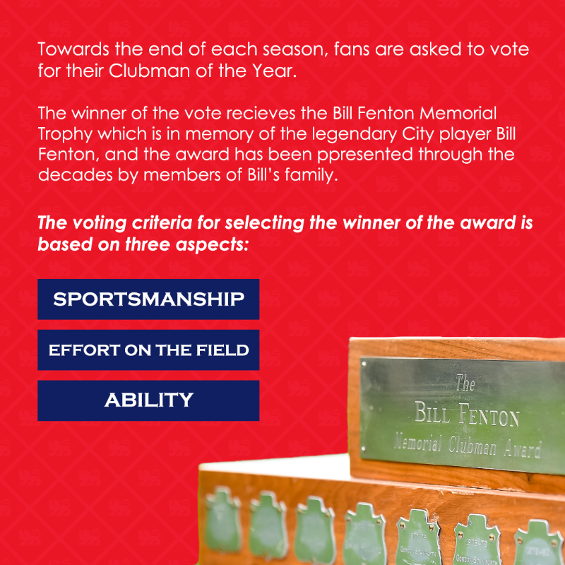 YorkCityFC's tweet photo. 🏆 It's that time of the year again!

🗳️ Voting is now open for your Clubman of the Year!

#YCFC🔴🔵