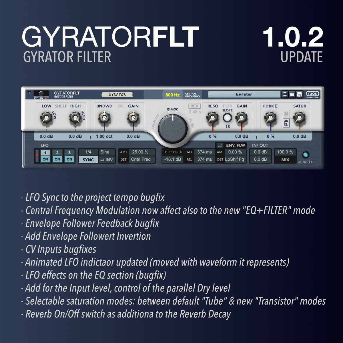 Turn2on's tweet image. GyratorFLT [update 1.0.2]:

reasonstudios.com/shop/rack-exte…

Hge list of bug fixes &amp;amp; new additions to the Gyrator Filter

#reason #turn2on #addon #effect #plugin #effect #rackextension #gyrator #filter #fx #ReasonStudios
