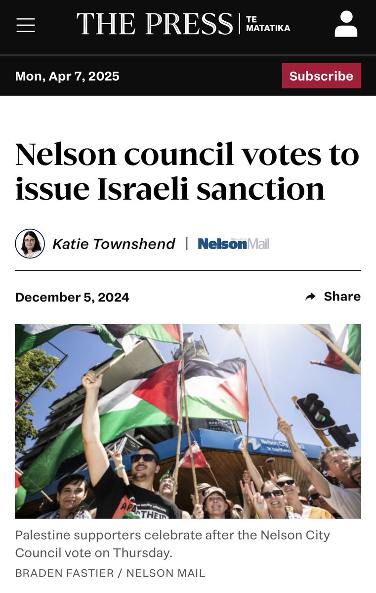 UnPressed's tweet photo. A journey of a thousand miles begins with a single step

Pro-Palestinian supporters in New Zealand are succeeding in their journey to hold Israel accountable for its genocide in Gaza. https://t.co/U6yrHcnfW3