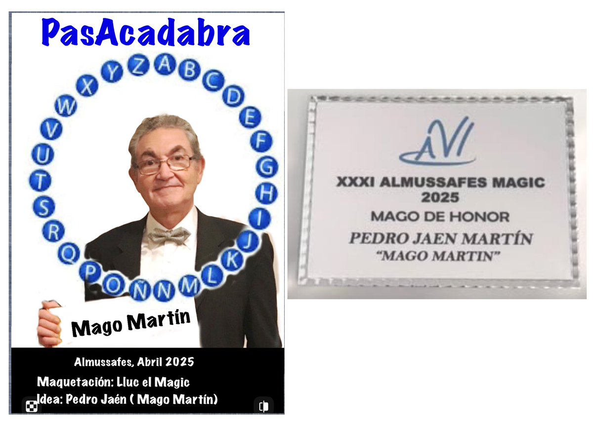belengarrido (@belen2garrido) on Twitter photo Enhorabuena a Pedro Jaén <a href="/pedromagomartin/">Pedro el Mago Martin</a> por haber sido nombrado Mago de Honor de XXXI Almussafes Magic 2025. Un reconocimiento muy merecido a este amigo mago maestro incansable de magos. Enhorabuena a Pedro Jaén <a href="/pedromagomartin/">Pedro el Mago Martin</a> por haber sido nombrado Mago de Honor de XXXI Almussafes Magic 2025. Un reconocimiento muy merecido a este amigo mago maestro incansable de magos.