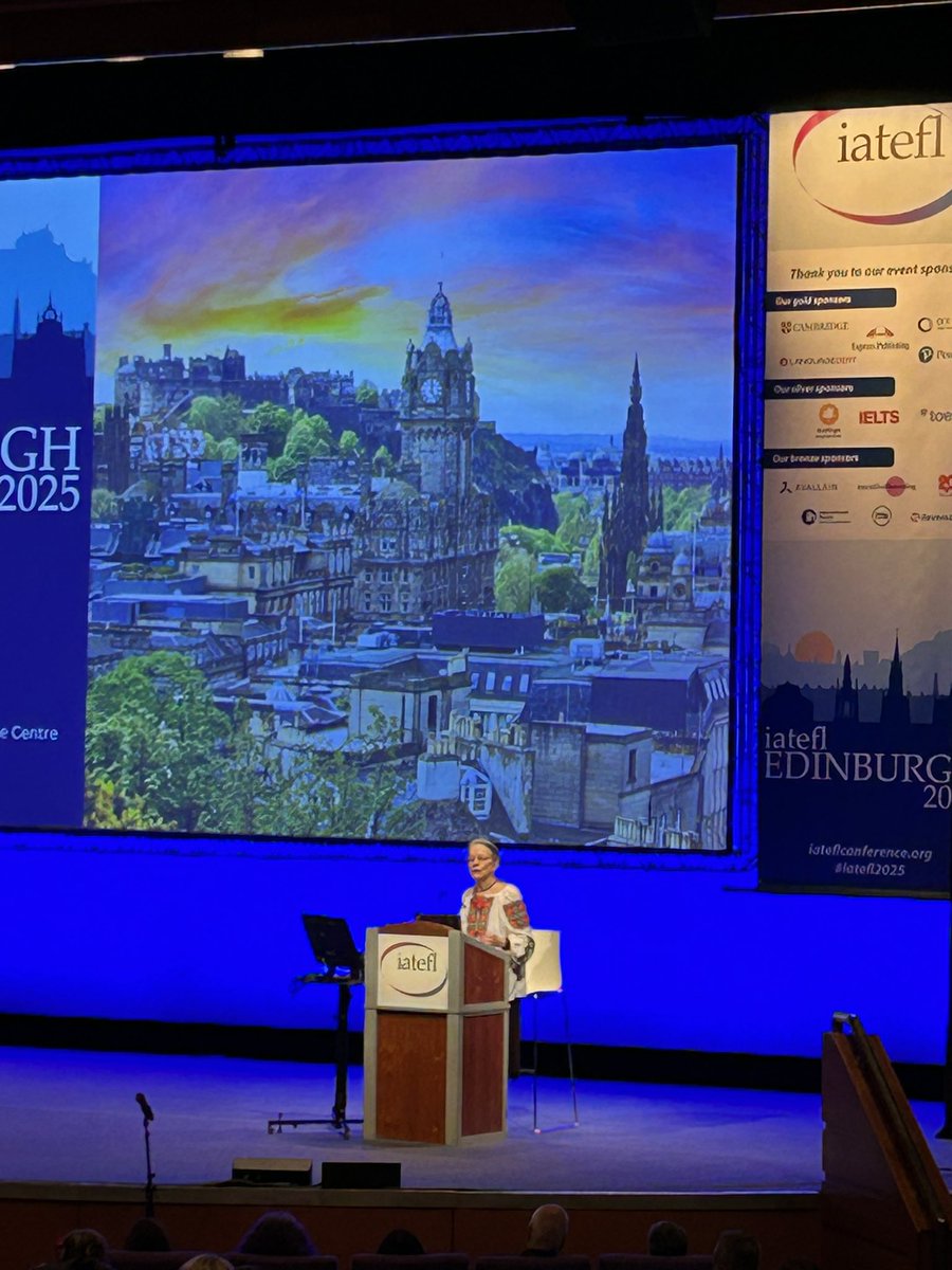 A plenary without a PowerPoint or Prezi. It can be done! Just the inspiring voice of ELT living legend Catherine Walter at #IATEFL2025 on what has changed over the past 50 years of language teaching.
