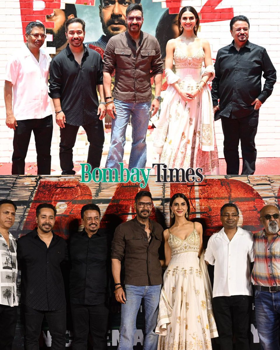 #AjayDevgn, #VaaniKapoor, #SaurabhShukla at the trailer launch of their upcoming film #Raid2 

<a href="/ajaydevgn/">Ajay Devgn</a> <a href="/Vaaniofficial/">Vaani Kapoor</a> #Raid2 #TrailerTuesday #Bollywood