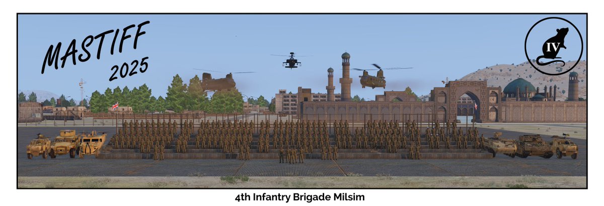 Another successful deployment under our belts here at the 4th IB. Op MASTIFF has concluded with peace being brough to the Reshmaan Province and the destruction of Hanjour Brigade forces. 

<a href="/ArmaPlatform/">Arma Platform</a> <a href="/MilsimUnits/">MilSim Units</a> #arma3 #MilSim