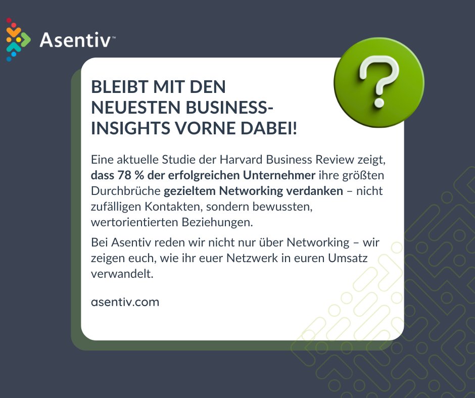 AsentivGlobal's tweet photo. 🚀 Asentiv Entrepreneurs – Stay Ahead with the Latest Business Insights!
At Asentiv, we don’t just talk about networking—we show you how to turn your network into your net worth. 
What’s your biggest networking win this year? 
🚀 #Asentiv #Unternehmertum #StrategischesNetworking https://t.co/twh3Qlkp7q