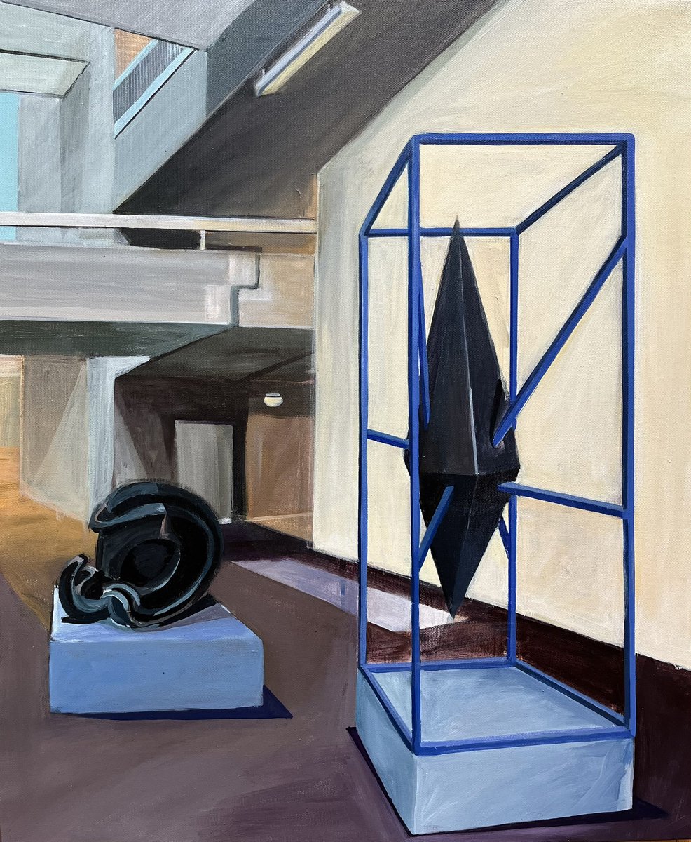 pascalberger691's tweet photo. Peinture, acrylique sur toile de série 2025.
Un point de réalité, « sculpture en acier, peint de la série aérienne enchâssée »au musée sprengel de Hanovre. au second plan, sculpture de Tony Cragg. https://t.co/1sSponMwPL