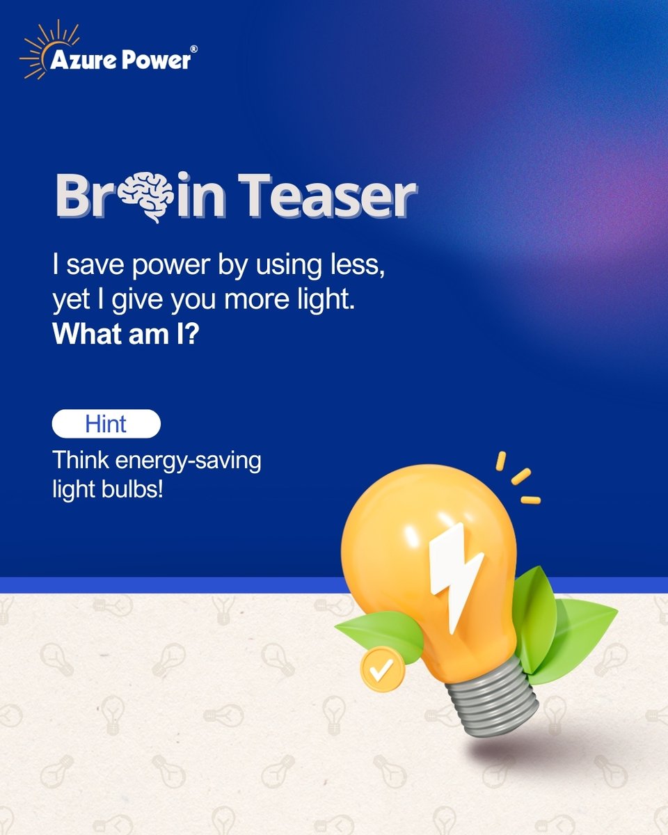 AzurePowerSolar's tweet image. Drop your answers below! 👇

#RenewableEnergy #AzurePower