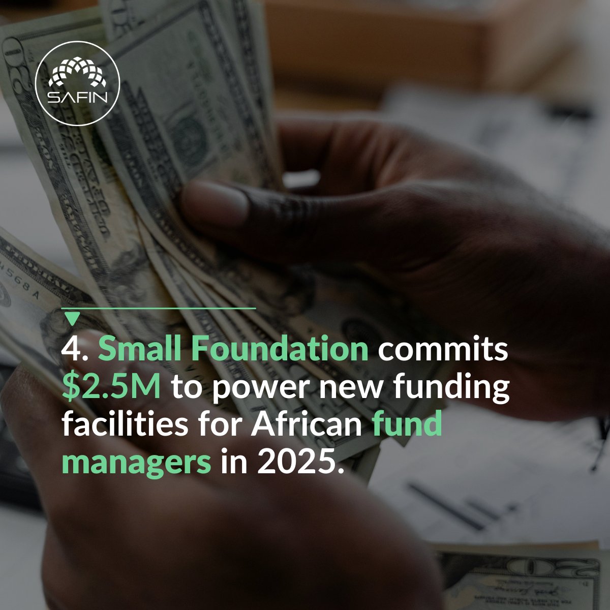 SAFIN (@safin_network) on Twitter photo Small Foundation commits a US$2.5 million facility to support micro funds in underserved markets and a partnership with a pan-African investment platform for macro funds.
smallfoundation.ie/launching-two-… Small Foundation commits a US$2.5 million facility to support micro funds in underserved markets and a partnership with a pan-African investment platform for macro funds.
smallfoundation.ie/launching-two-…