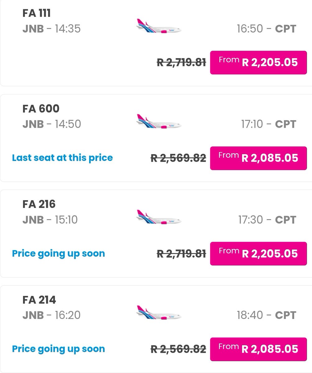 ByronBallie's tweet photo. @FlySafair why do I get a different price when I login?

So my discount make the price go up? https://t.co/3YOXJJnvba